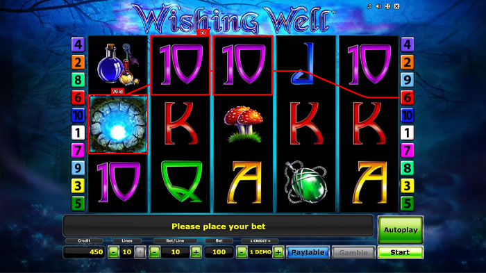 Wishing Well spielen mit Wild Symbol